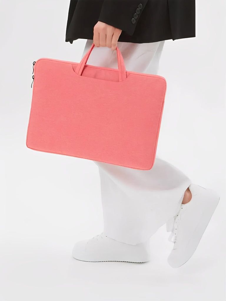 Housse pour ordinateur portable, poignée intégrée, design fin, anti - choc, format 15,6 pouces, sac de pc, modèle Nora - Housse - Rose 12"