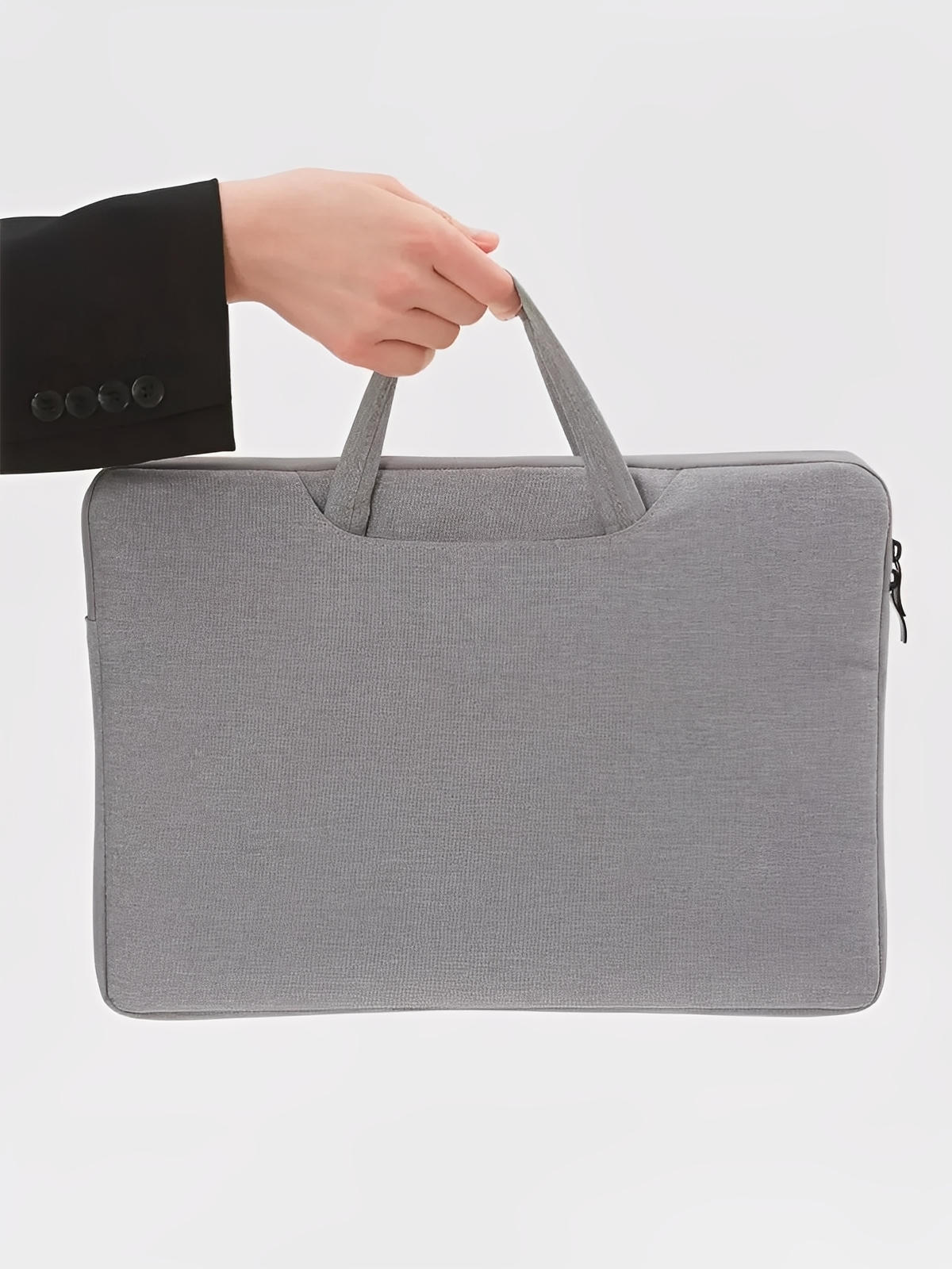 Housse pour ordinateur portable, poignée intégrée, design fin, anti - choc, format 15,6 pouces, sac de pc, modèle Nora - Housse - Gris 12"