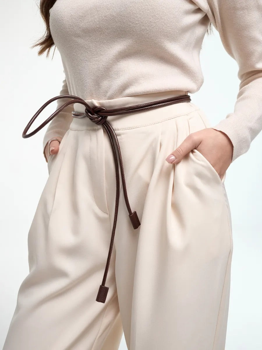 Ceinture fine à nouer, corde simili vegan, ceinture longue femme, accessoire taille robe, ceinture fine minimaliste, rétro automne, modèle Tina