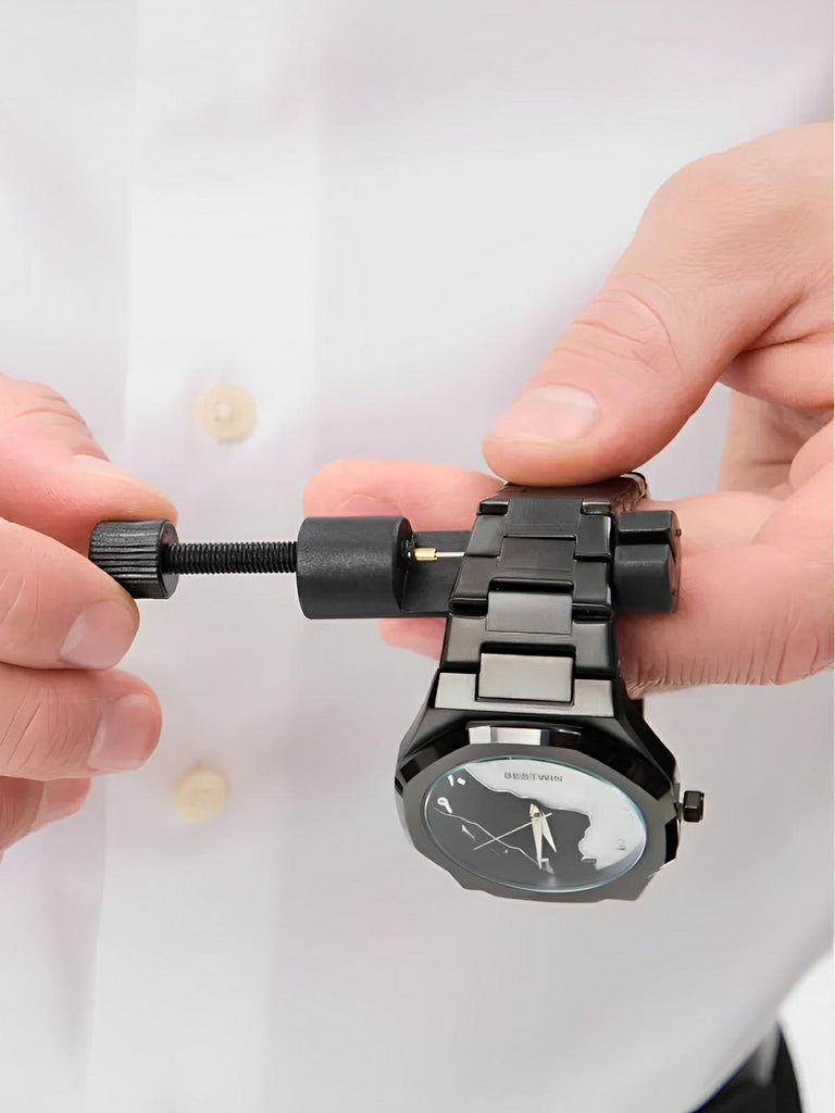 Montre pour homme, mouvement BESTWIN, acier inoxydable, cadran marbré, chiffres arabes, quartz, modèle Ulysse - Montre - Noir
