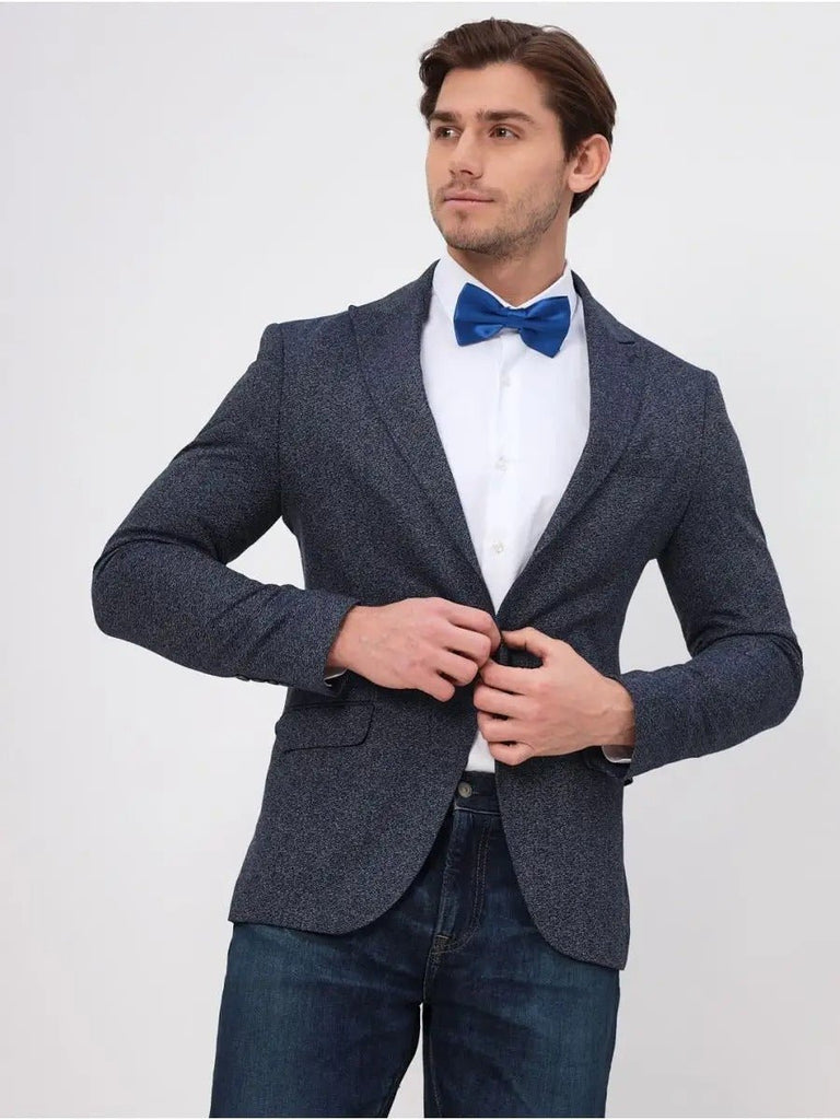 Nœud papillon homme, accessoire mariage, nœud papillon pré - noué, ajustable, finition brillante, idéal cérémonie, soirée, uniforme, modèle Louvan - Bonnets - Bleu