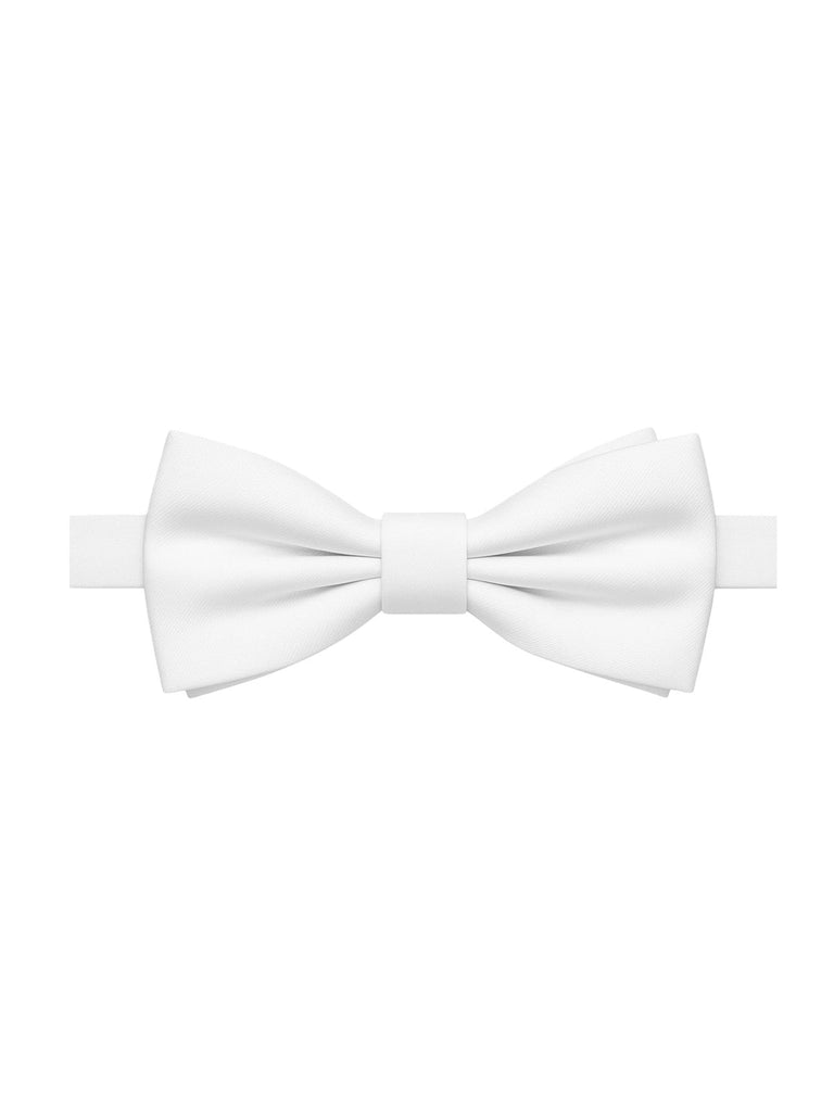 Nœud papillon homme, accessoire mariage, nœud papillon pré - noué, ajustable, finition brillante, idéal cérémonie, soirée, uniforme, modèle Louvan - Bonnets - Blanc