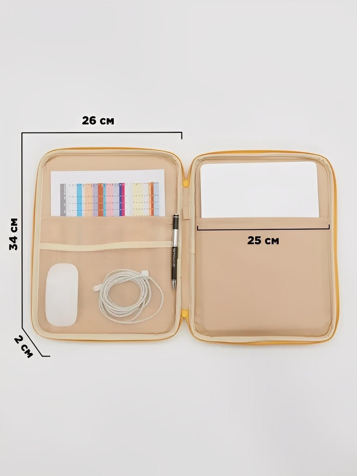 ousse ordinateur portable, housse MacBook, protection tablette, sacoche fine, étui déperlant, modèle Constance - Housse - Jaune M