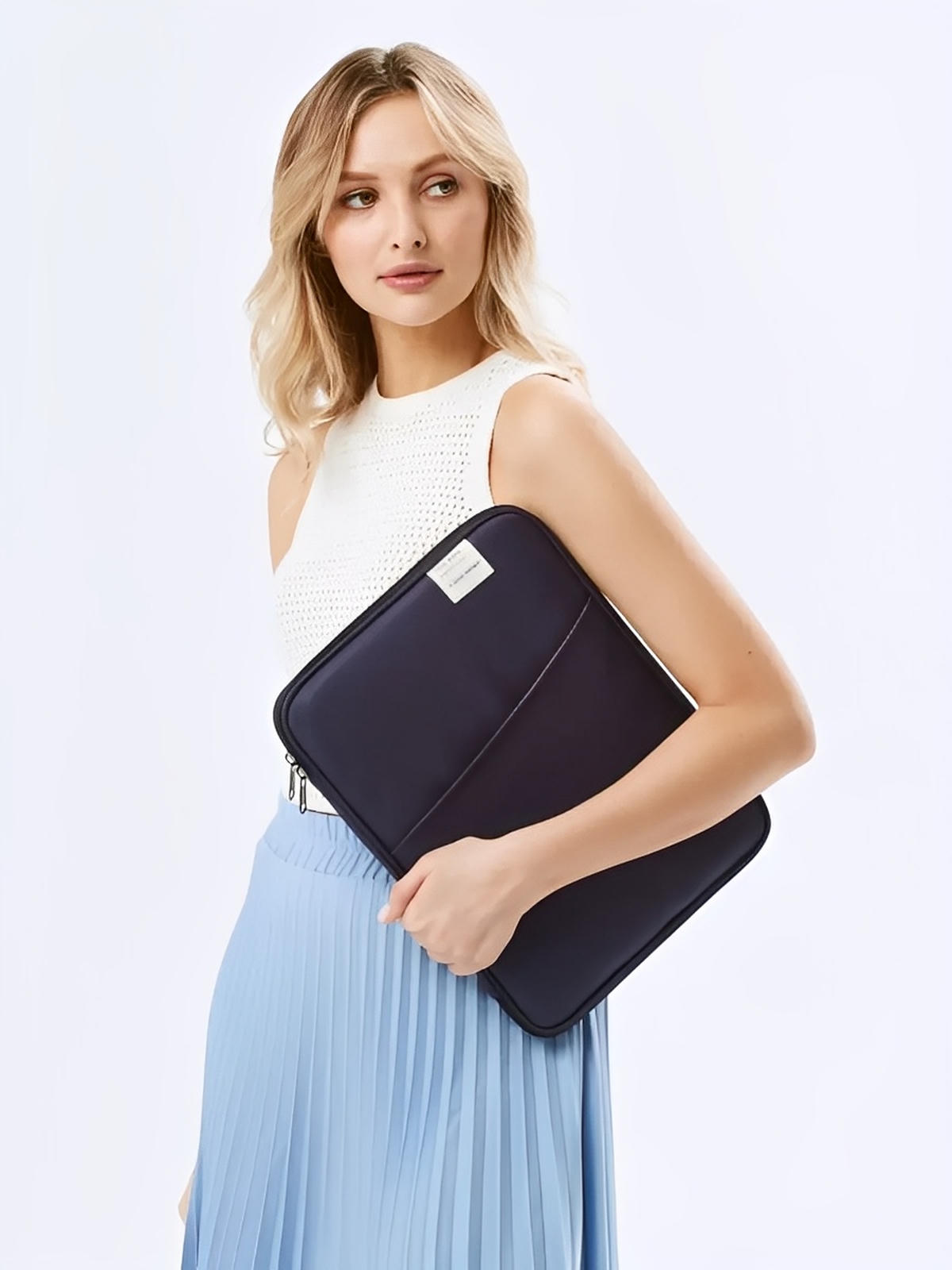 ousse ordinateur portable, housse MacBook, protection tablette, sacoche fine, étui déperlant, modèle Constance - Housse - Bleu marine M