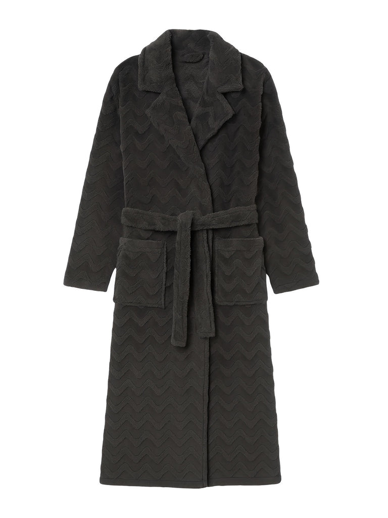 Peignoir polaire long, douceur exceptionnelle, confort cocooning, chaleur hivernale, unisexe, plusieurs coloris, ceinture amovible, modèle Ernome - Peignoir - Gris M