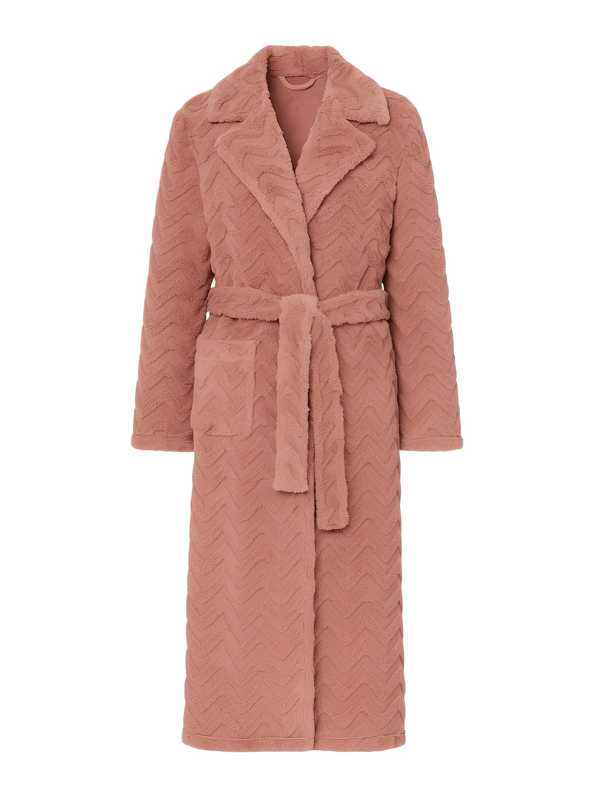 Peignoir polaire long, douceur exceptionnelle, confort cocooning, chaleur hivernale, unisexe, plusieurs coloris, ceinture amovible, modèle Ernome - Peignoir - Rose M