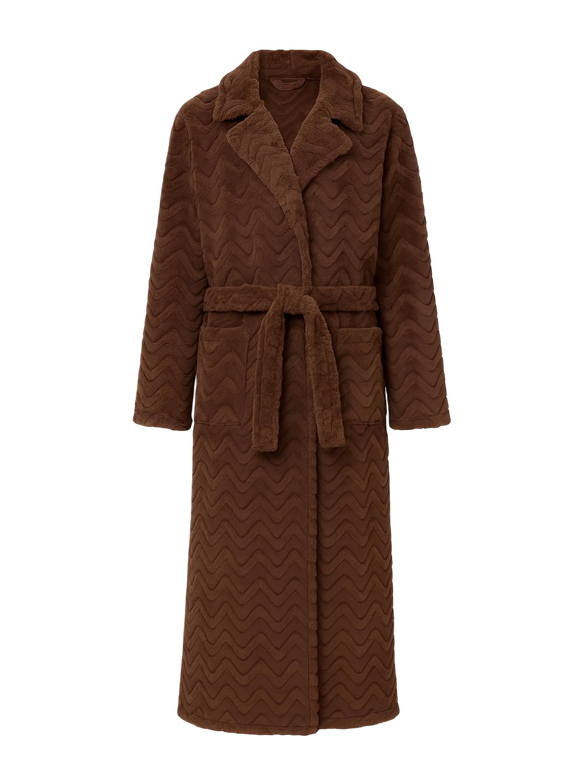 Peignoir polaire long, douceur exceptionnelle, confort cocooning, chaleur hivernale, unisexe, plusieurs coloris, ceinture amovible, modèle Ernome - Peignoir - Marron M