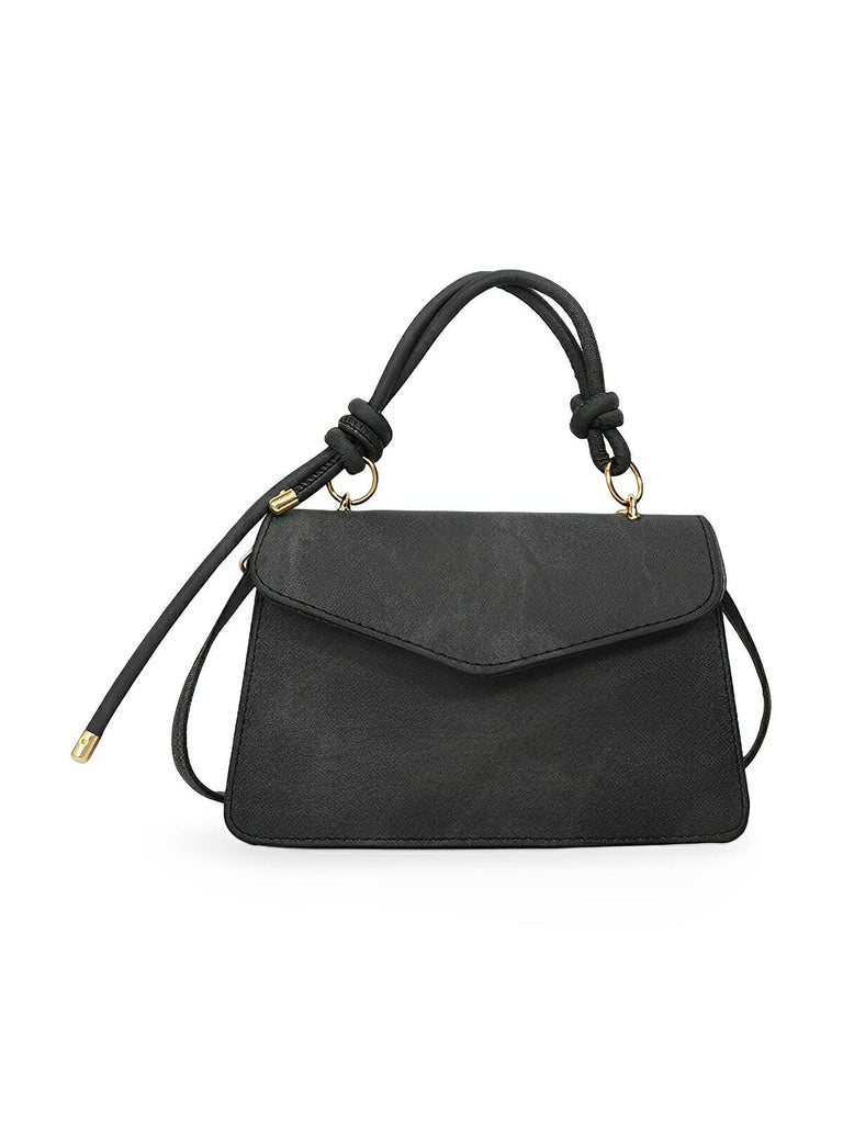 Petit sac à main carré rigide femme, simili vegan, magnétique, urbain tendance, modèle Katerine - Sac à main - Noir