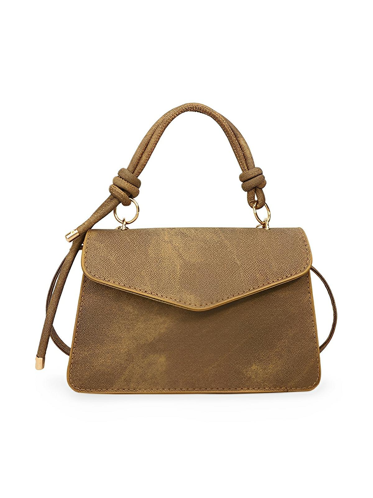 Petit sac à main carré rigide femme, simili vegan, magnétique, urbain tendance, modèle Katerine - Sac à main - Kaki