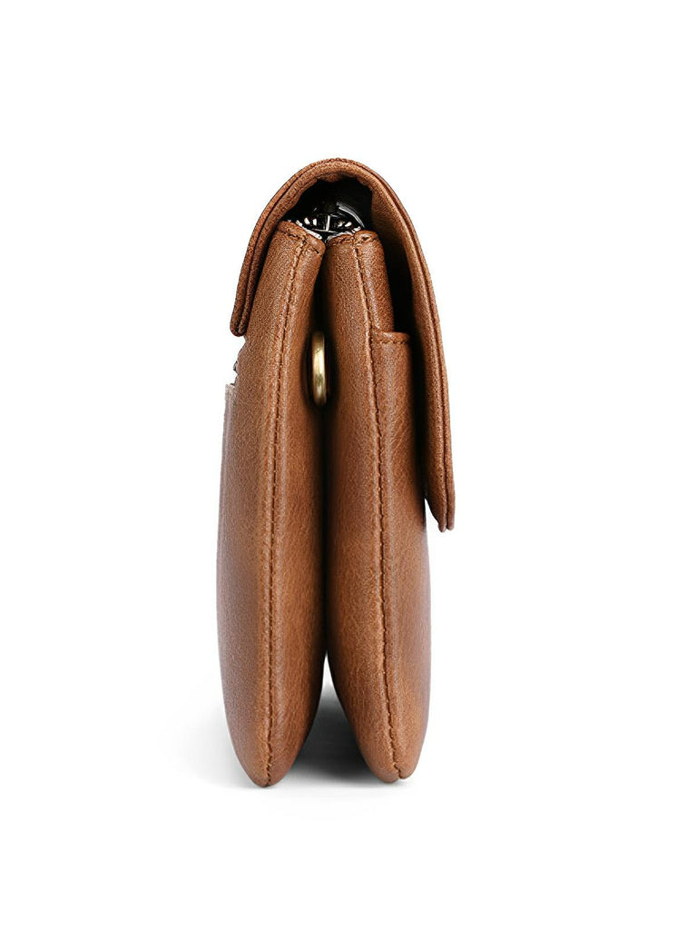 Petit sac à main femme, bandoulière ajustable, simili vegan, multi - compartiments, modèle Florence - Sac à main - Marron