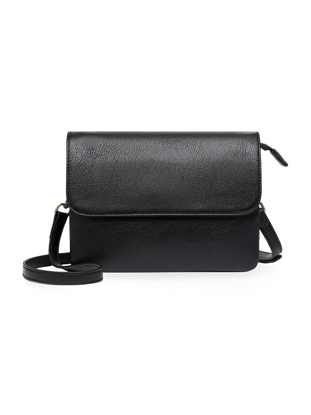 Petit sac à main femme, bandoulière ajustable, simili vegan, multi - compartiments, modèle Florence - Sac à main - Noir
