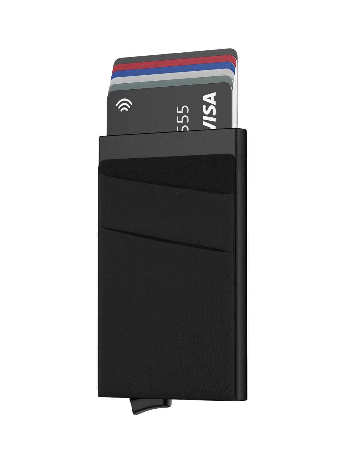 Porte - cartes en aluminium avec protection RFID, ultra - fin, à mécanisme d’éjection rapide, modèle Xylen - Porte - feuille - Noir