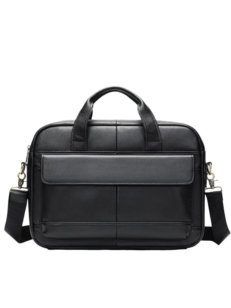 Porte - documents homme en cuir, sac ordinateur portable 14 pouces, sac bandoulière, sac business, sac de professeur, école, modèle Amard - Porte - document - Noir