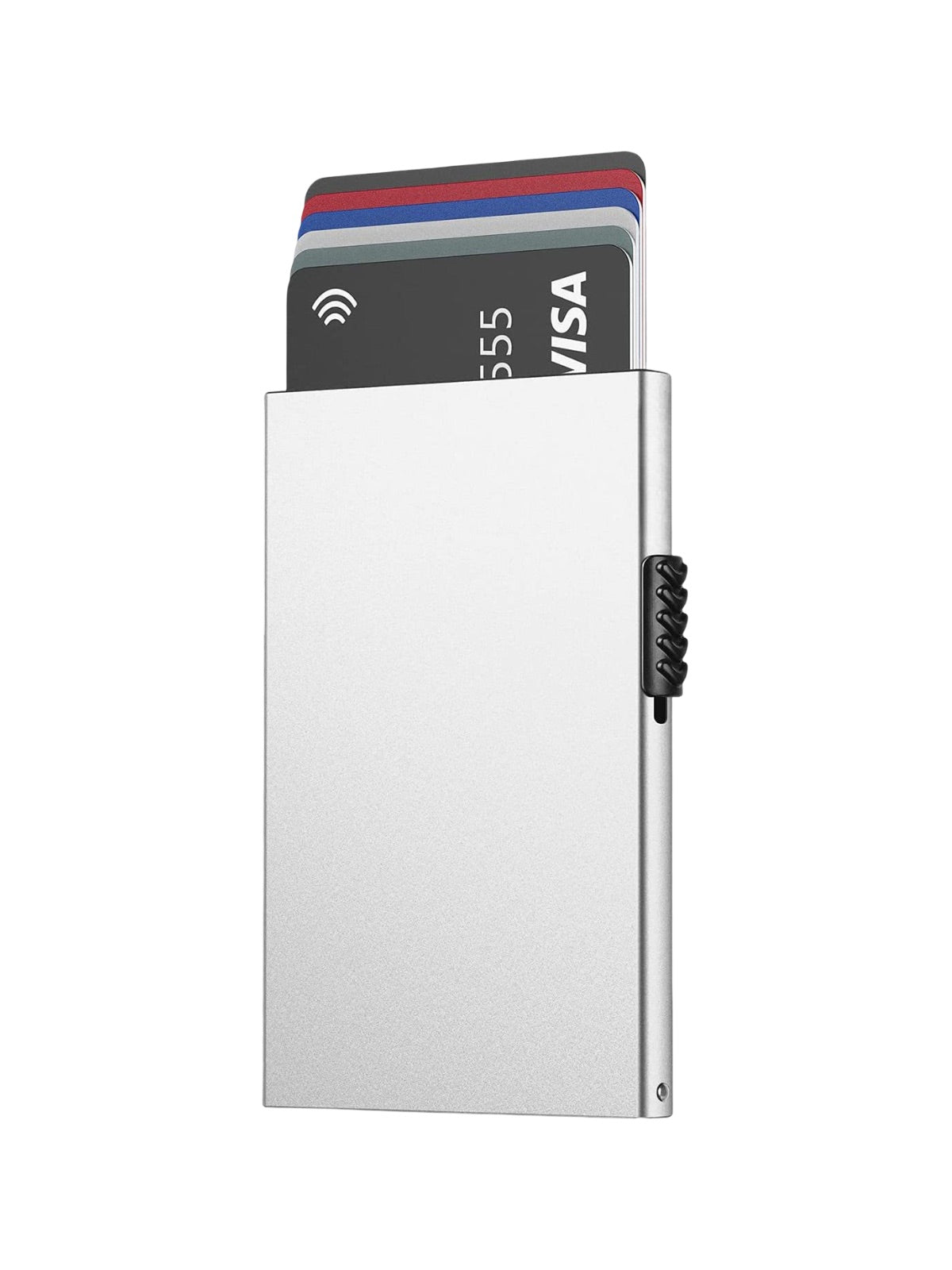Portefeuille carte métal RFID, protection sans contact, format compact, extraction rapide, design ultra fin, modèle Valkor - Porte - feuille - Blanc