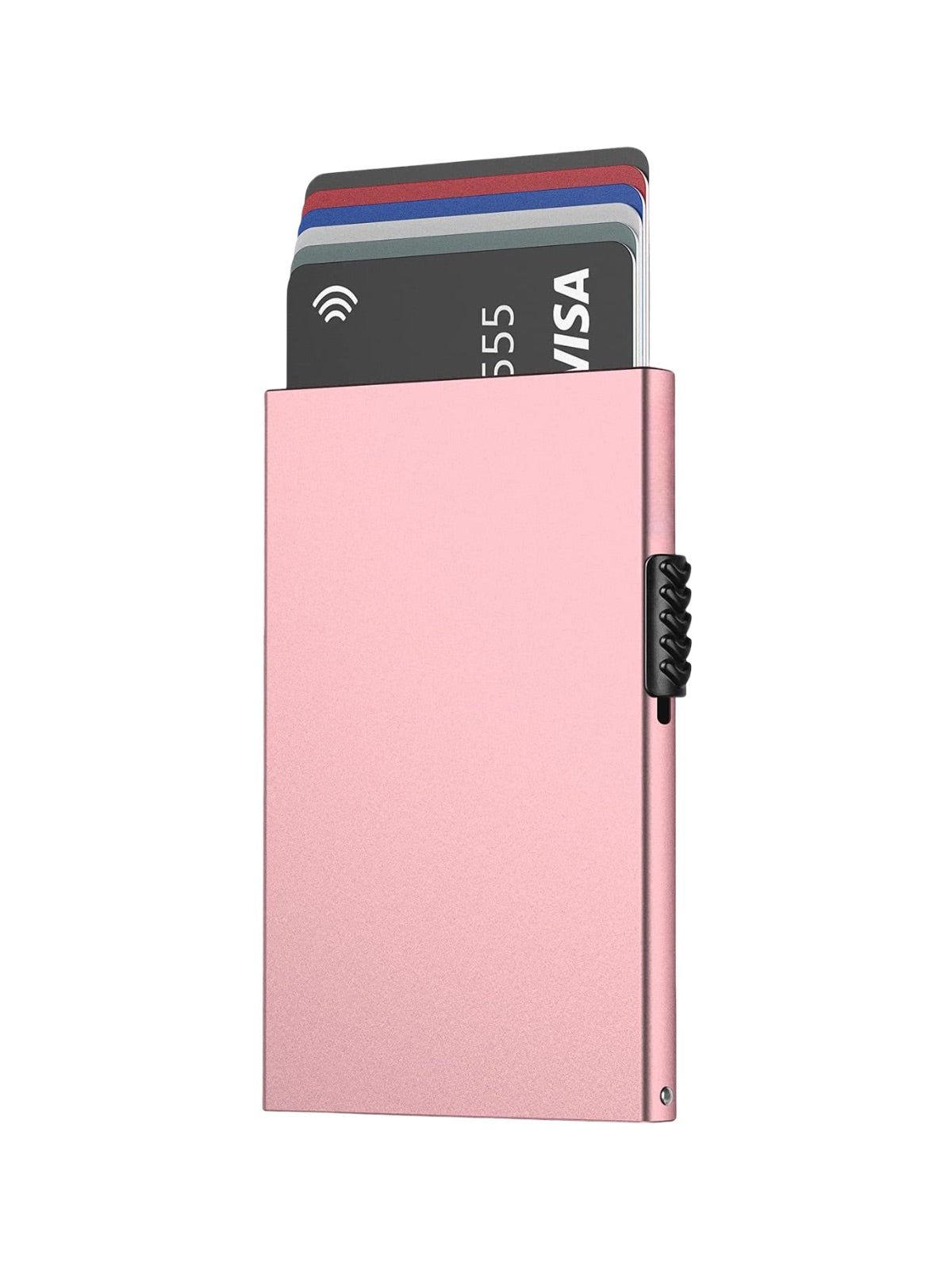Portefeuille carte métal RFID, protection sans contact, format compact, extraction rapide, design ultra fin, modèle Valkor - Porte - feuille - Rose