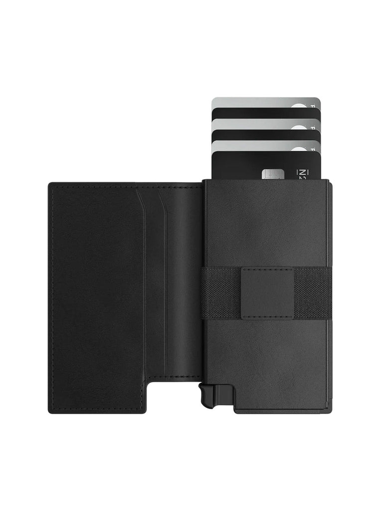 Portefeuille compact cuir RFID, rangement cartes, compatible AirTag, ouverture rapide, porte - billets intégré, modèle Taylor - Porte - feuille - Noir