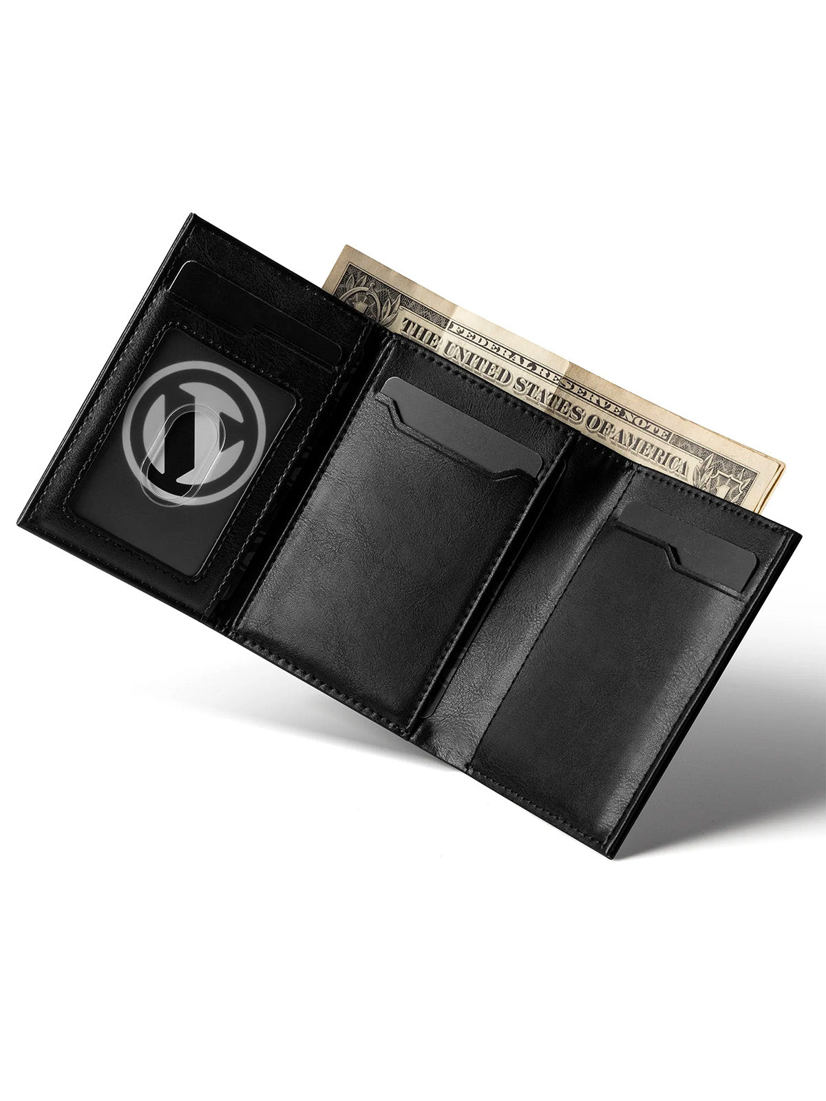 Portefeuille homme compact RFID, simili vegan, porte - cartes aluminium, monnaie, billets, carte identité, modèle Slyx - Porte - feuille - Noir