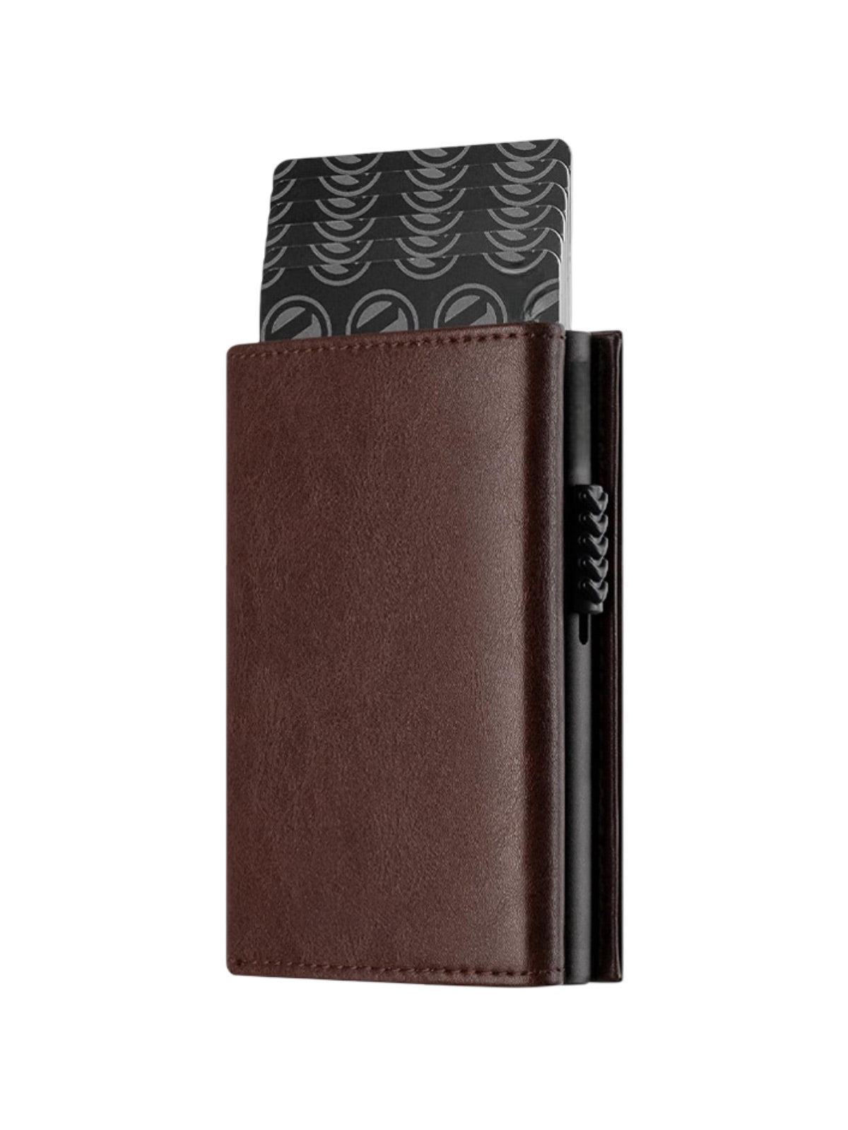 Portefeuille homme compact RFID, simili vegan, porte - cartes aluminium, monnaie, billets, carte identité, modèle Slyx - Porte - feuille - Café