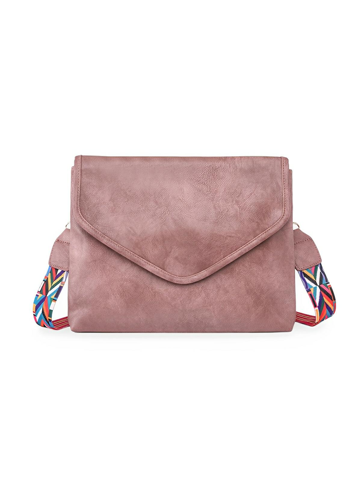 Sac à bandoulière femme, format enveloppe, simili vegan, tendance, idéal quotidien et été, modèle Aligaelle - Sac Bandoulière - Rose