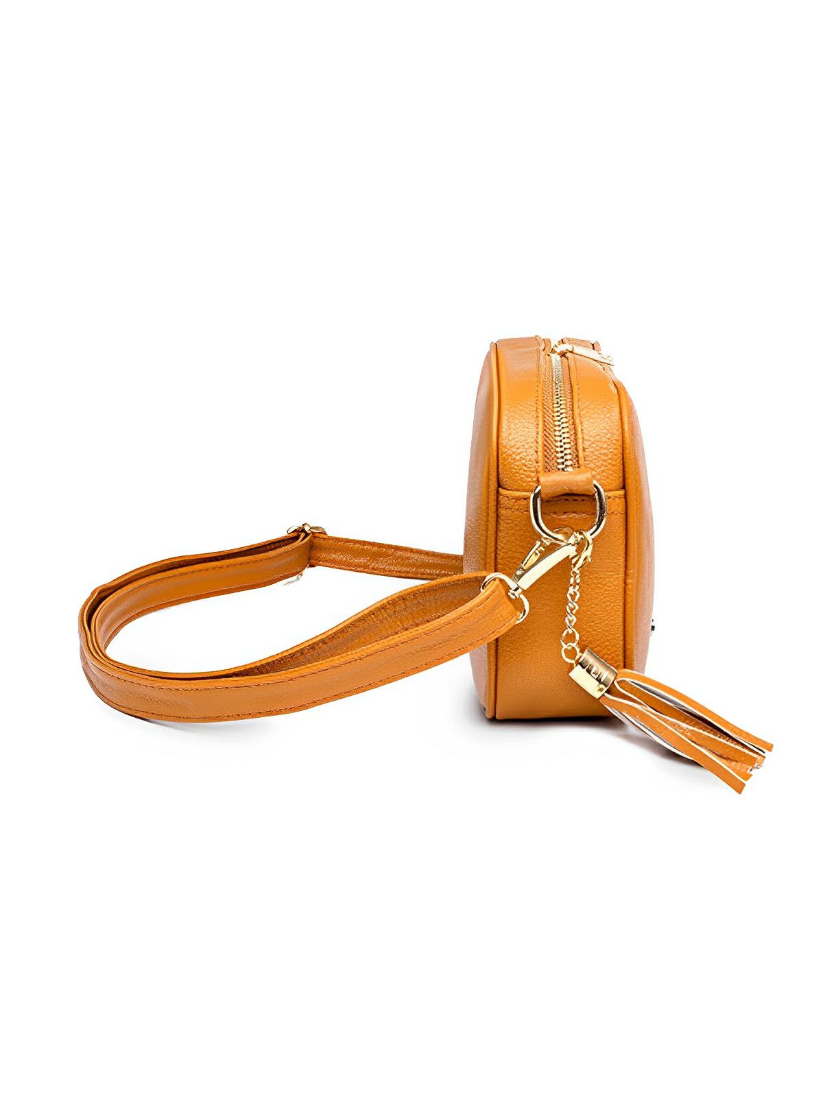 Sac à bandoulière femme, petit format, simili vegan grainé, tendance, idéal quotidien, Annie - Sac Bandoulière - Marron