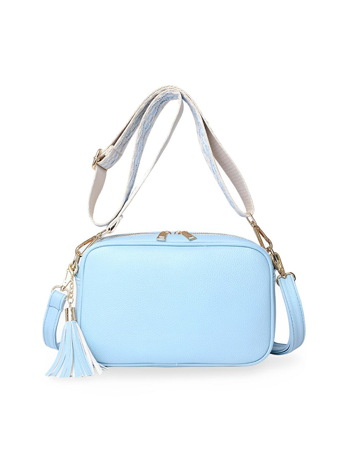 Sac à bandoulière femme, petit format, simili vegan grainé, tendance, idéal quotidien, Annie - Sac Bandoulière - Bleu