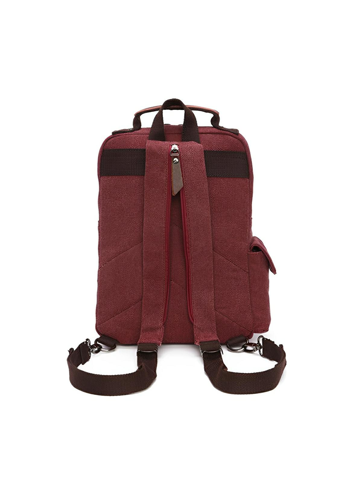 Sac à dos en toile, pour femme, imperméable compact, mixte voyage, urbain multi - fonction, modèle Elinda - Sac à dos - Rouge
