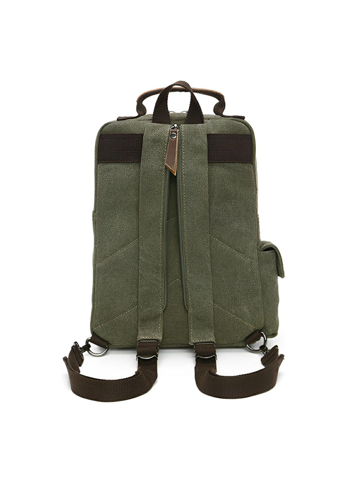 Sac à dos en toile, pour femme, imperméable compact, mixte voyage, urbain multi - fonction, modèle Elinda - Sac à dos - Vert