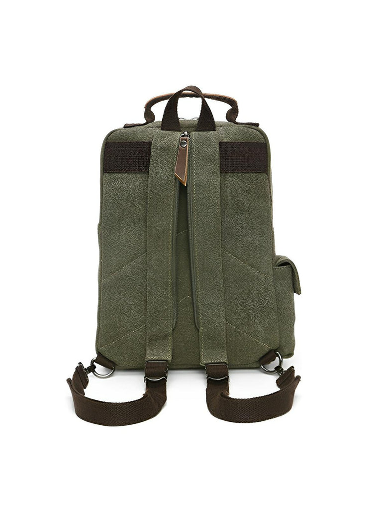 Sac à dos en toile, pour femme, imperméable compact, mixte voyage, urbain multi - fonction, modèle Elinda - Sac à dos - Vert