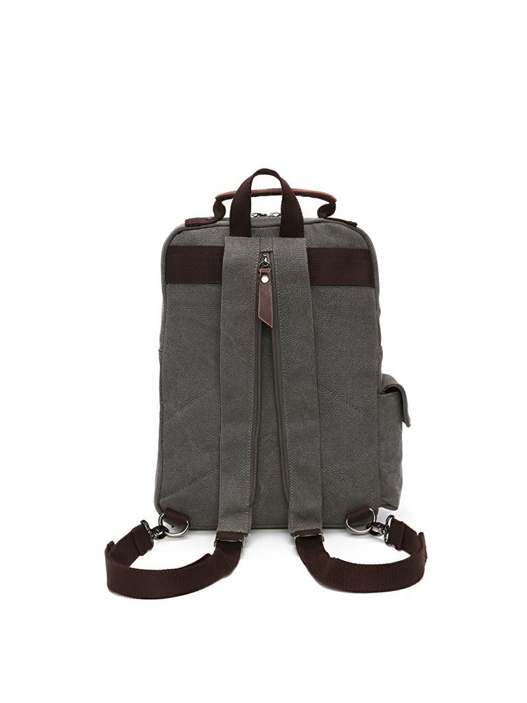 Sac à dos en toile, pour femme, imperméable compact, mixte voyage, urbain multi - fonction, modèle Elinda - Sac à dos - Gris