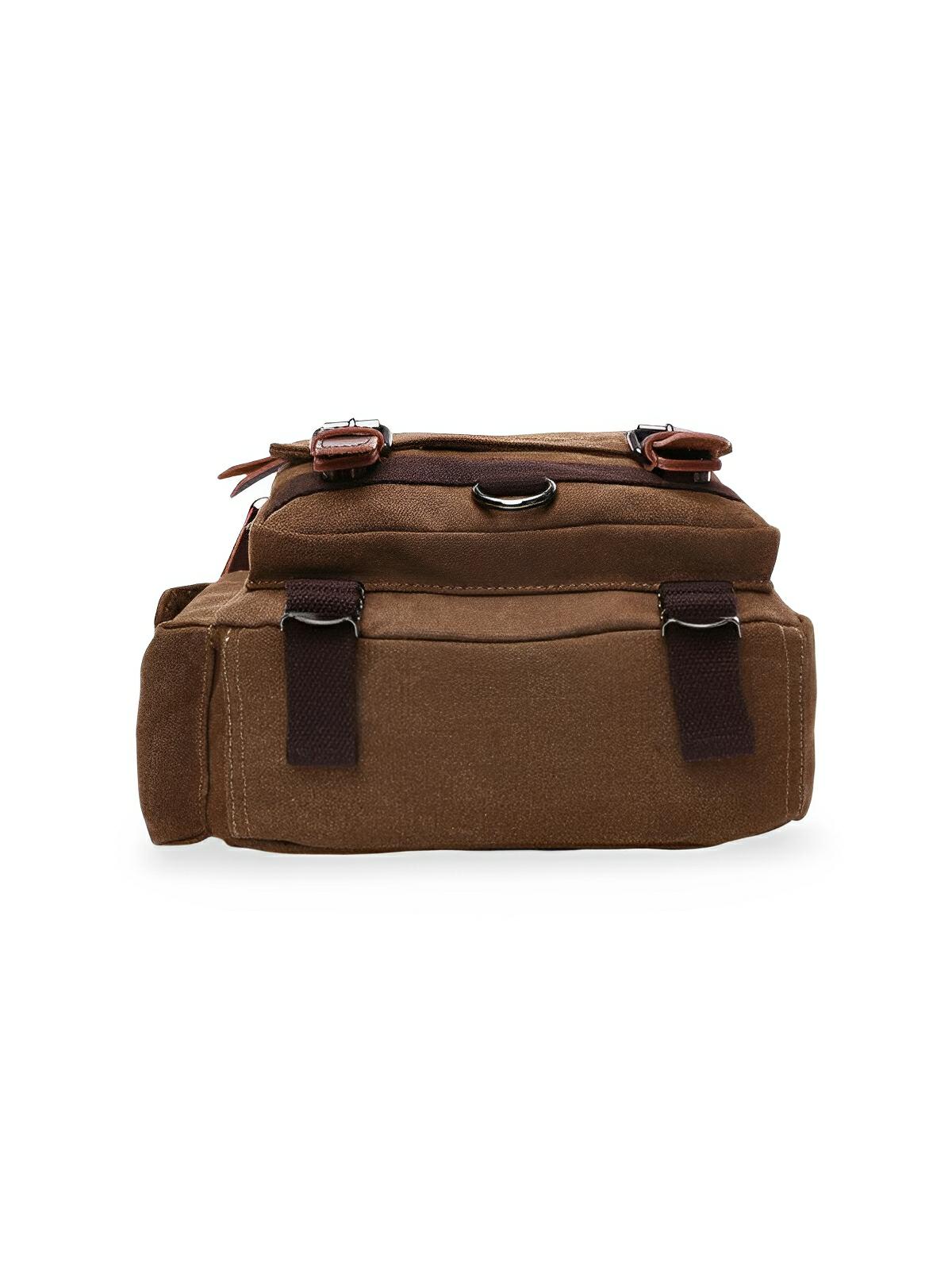 Sac à dos en toile, pour femme, imperméable compact, mixte voyage, urbain multi - fonction, modèle Elinda - Sac à dos - Marron