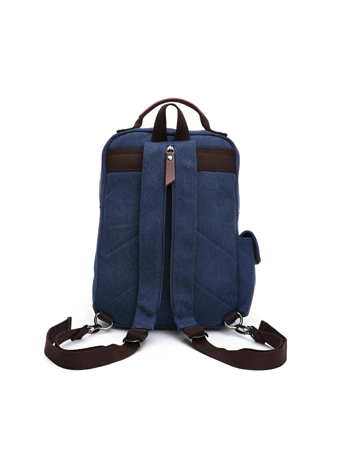 Sac à dos en toile, pour femme, imperméable compact, mixte voyage, urbain multi - fonction, modèle Elinda - Sac à dos - Bleu foncé