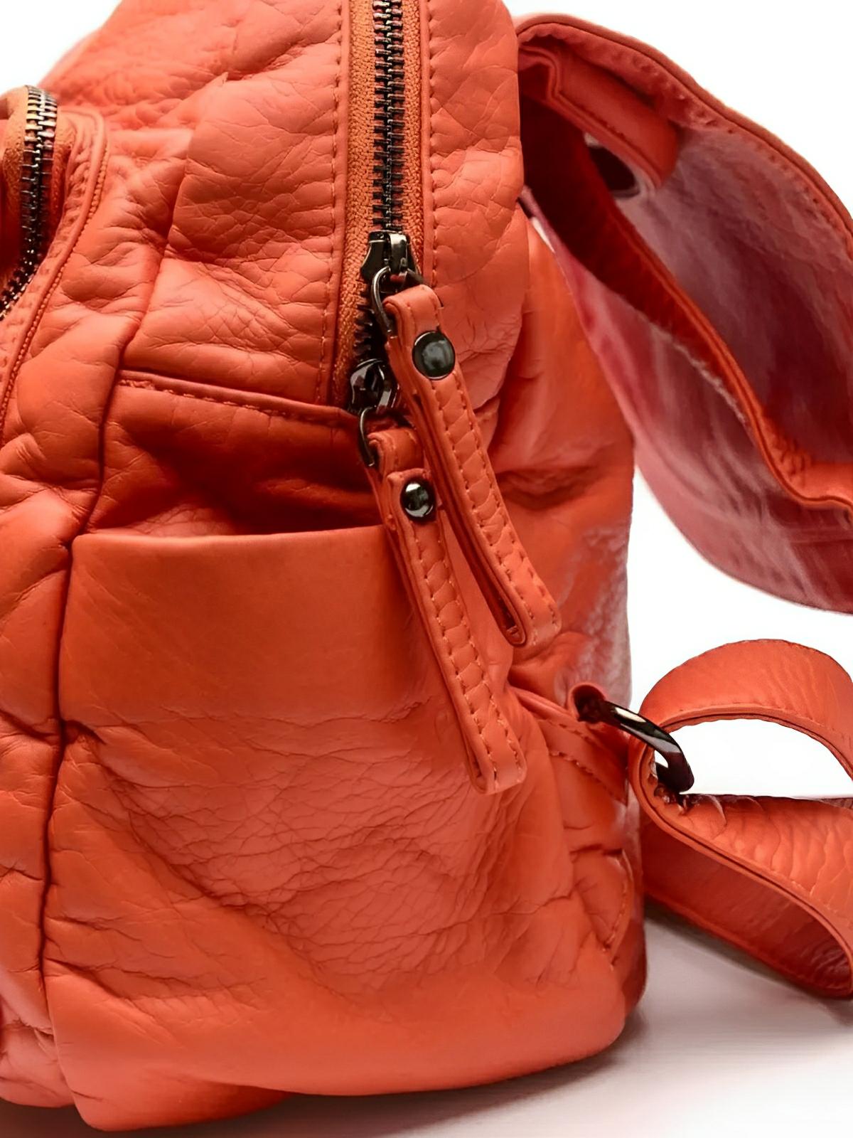 Sac à dos femme, design moderne, simili vegan, léger, spacieux, usage quotidien, voyage, travail, modèle Kaella - Sac à dos - Brun