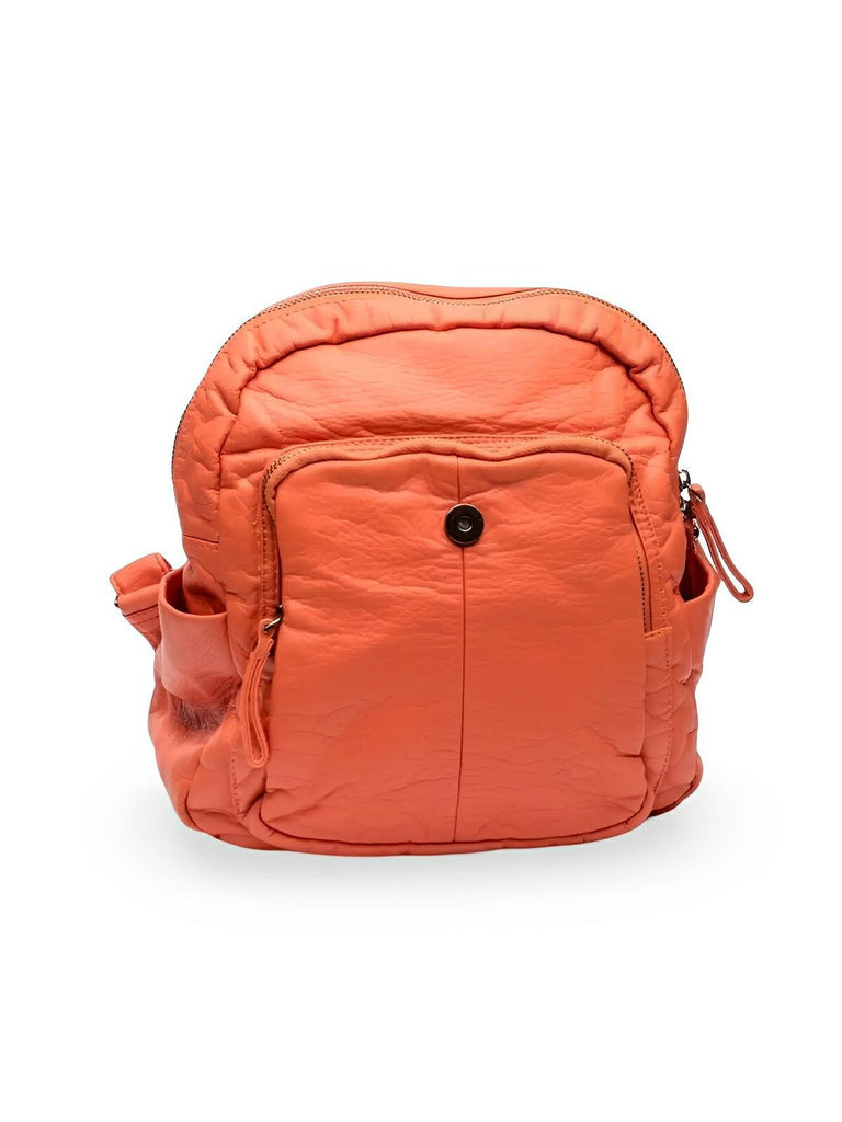 Sac à dos femme, design moderne, simili vegan, léger, spacieux, usage quotidien, voyage, travail, modèle Kaella - Sac à dos - Brun