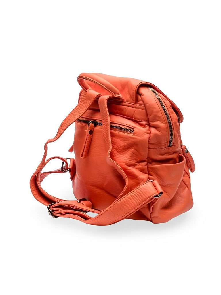 Sac à dos femme, design moderne, simili vegan, léger, spacieux, usage quotidien, voyage, travail, modèle Kaella - Sac à dos - Brun