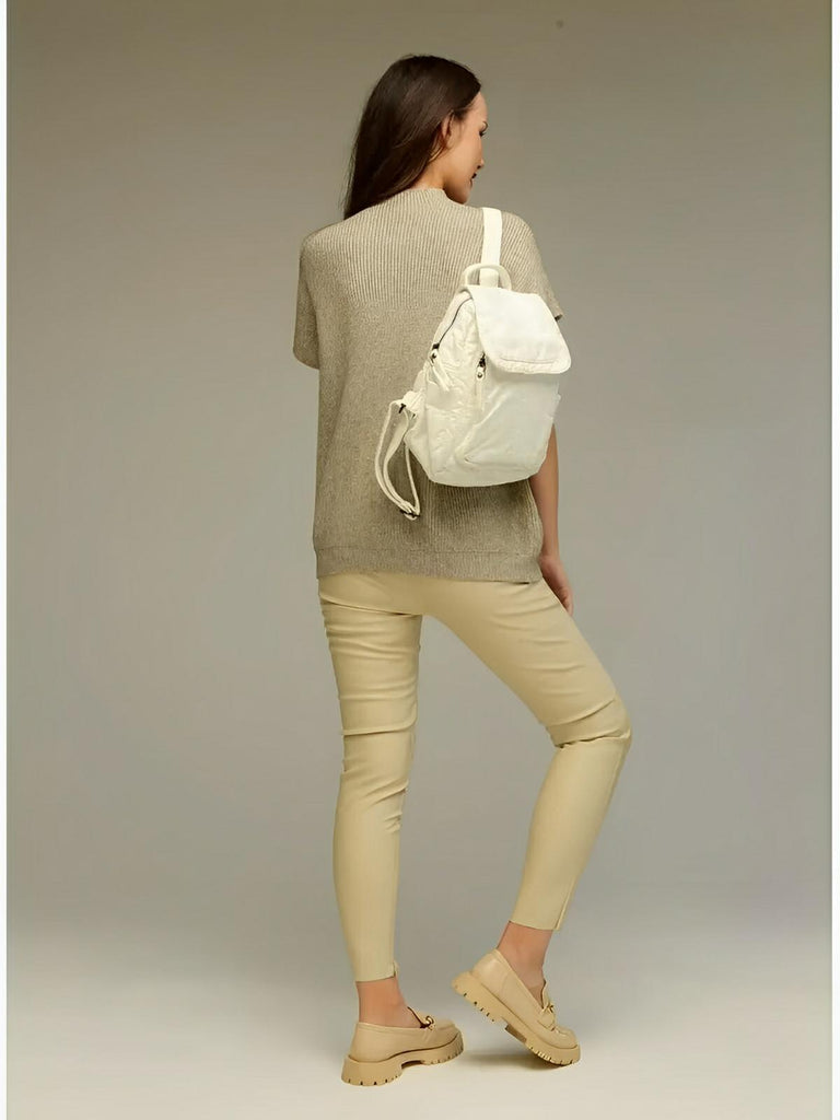 Sac à dos femme, design moderne, simili vegan, léger, spacieux, usage quotidien, voyage, travail, modèle Kaella - Sac à dos - Noir