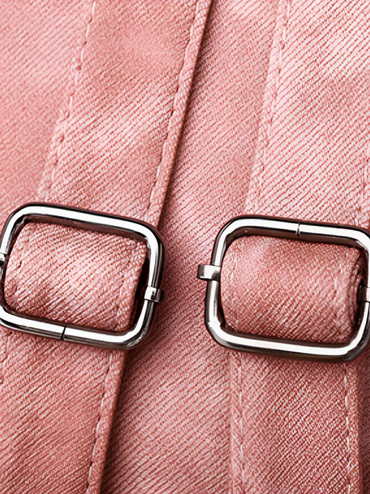 Sac à dos femme, design tendance, grande capacité, fermeture lacets et rabat, cuir simili vegan doux, modèle Tania - Sac à dos - Rose