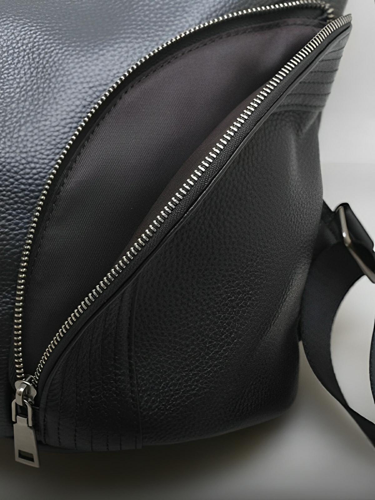 Sac à dos femme en simili vegan véritable, design tendance, grande capacité, fonction anti - vol, bretelles réglables, modèle Baya - Sac à dos - Noir
