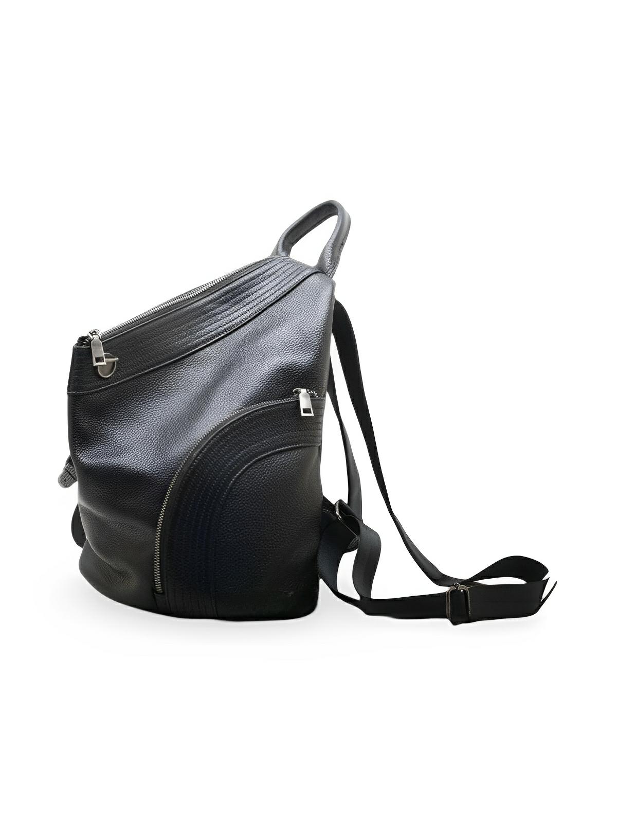 Sac à dos femme en simili vegan véritable, design tendance, grande capacité, fonction anti - vol, bretelles réglables, modèle Baya - Sac à dos - Noir