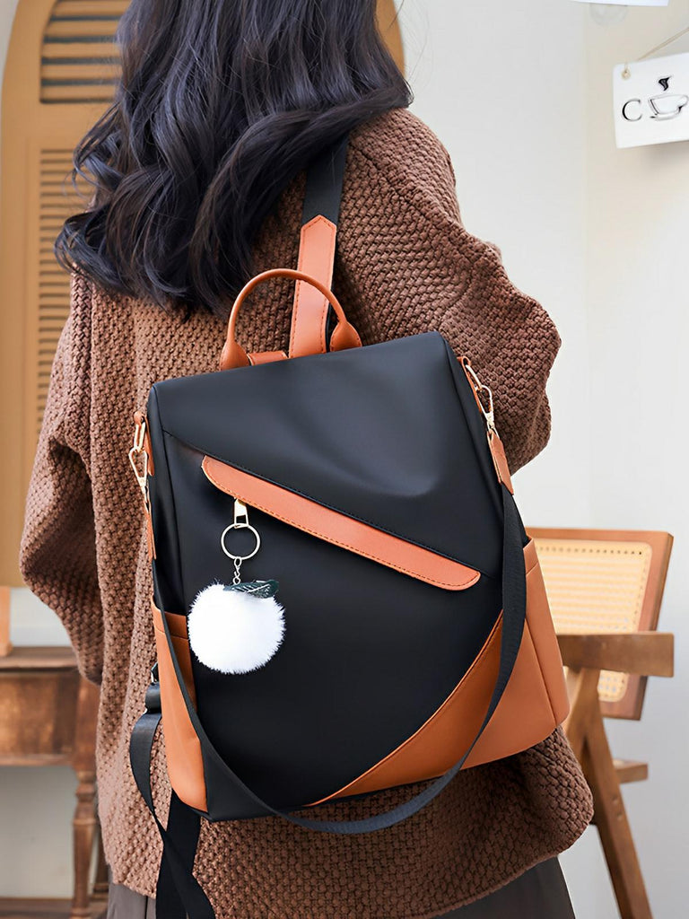 Sac à dos femme, grand format, tissu Oxford, antivol et imperméable, idéal quotidien et voyage, modèle Anna - Sac à dos - Noir