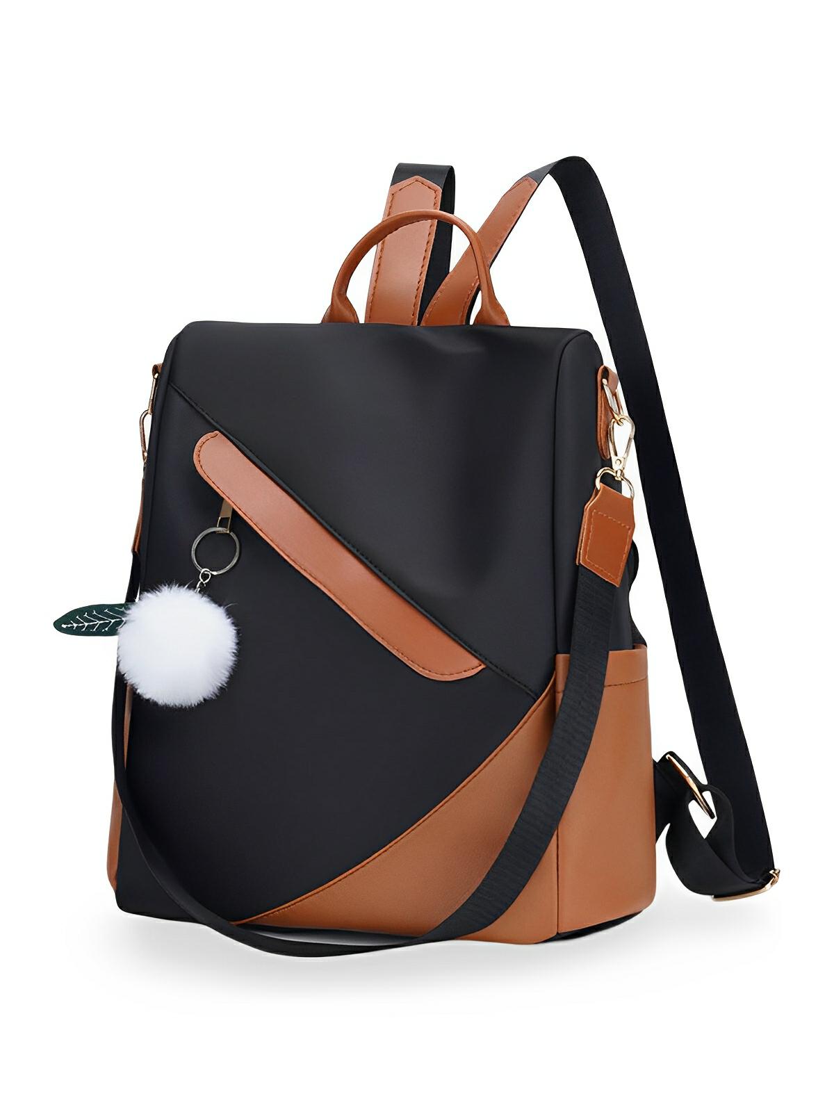 Sac à dos femme, grand format, tissu Oxford, antivol et imperméable, idéal quotidien et voyage, modèle Anna - Sac à dos - Noir