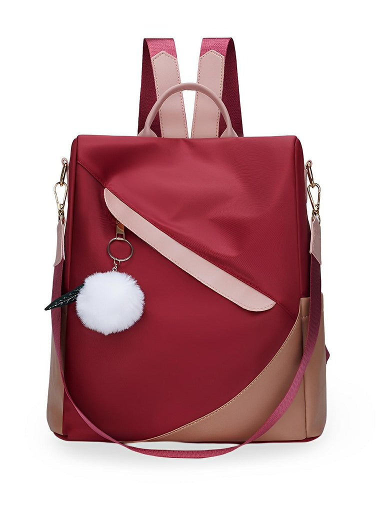 Sac à dos femme, grand format, tissu Oxford, antivol et imperméable, idéal quotidien et voyage, modèle Anna - Sac à dos - Rouge
