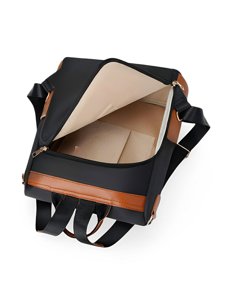 Sac à dos femme, grand format, tissu Oxford, antivol et imperméable, idéal quotidien et voyage, modèle Anna - Sac à dos - Noir