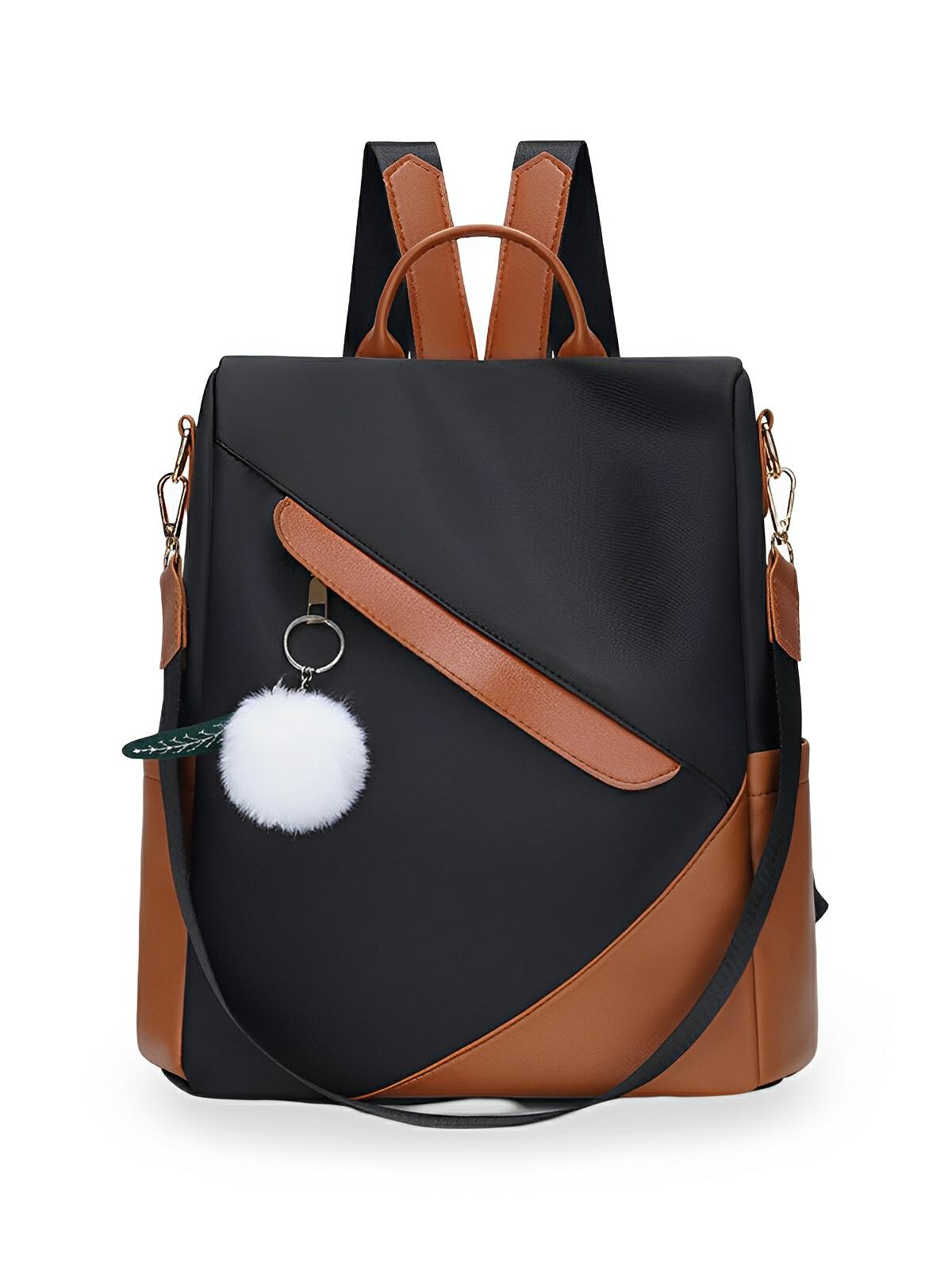 Sac à dos femme, grand format, tissu Oxford, antivol et imperméable, idéal quotidien et voyage, modèle Anna - Sac à dos - Noir