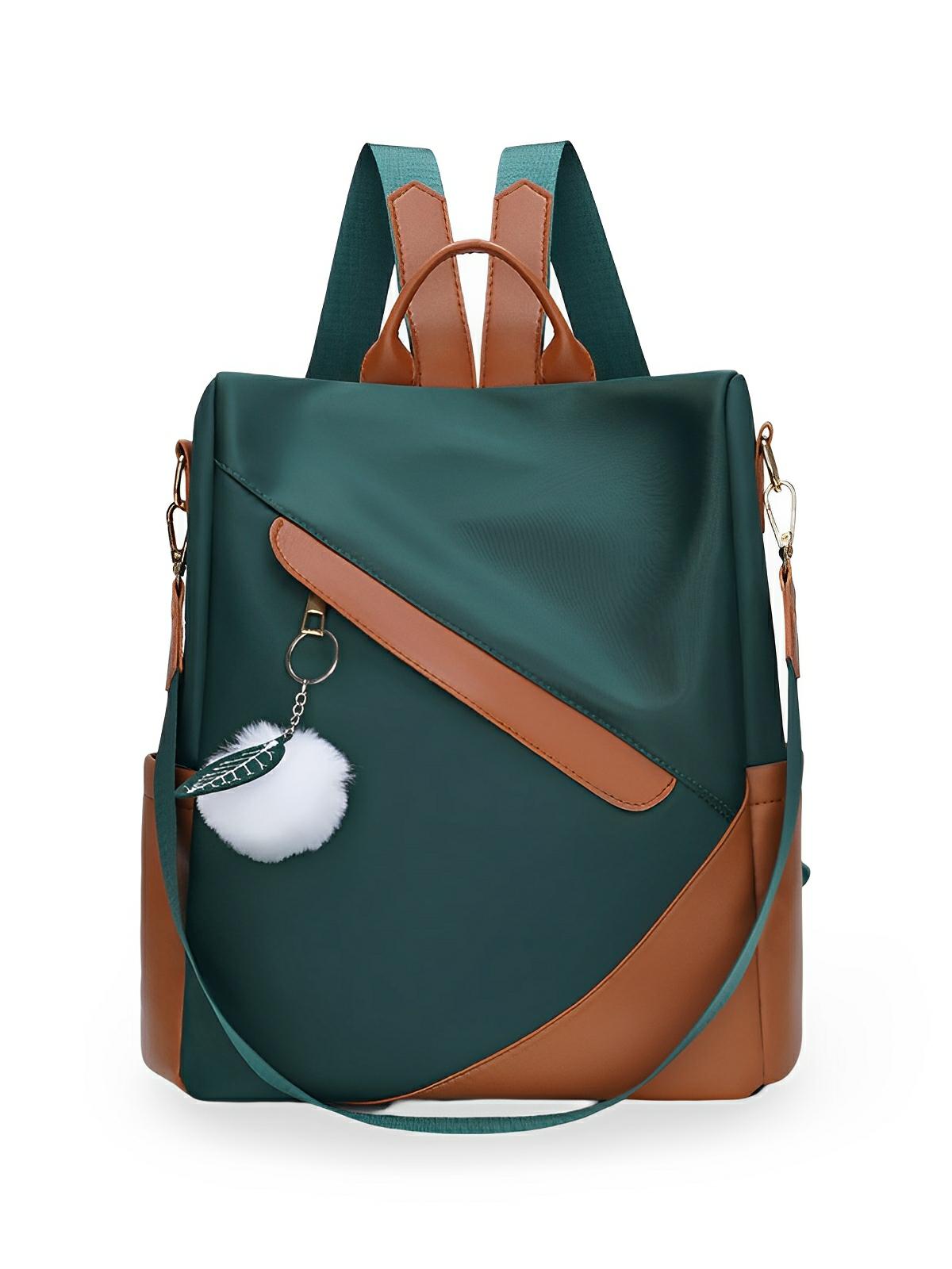 Sac à dos femme, grand format, tissu Oxford, antivol et imperméable, idéal quotidien et voyage, modèle Anna - Sac à dos - Vert