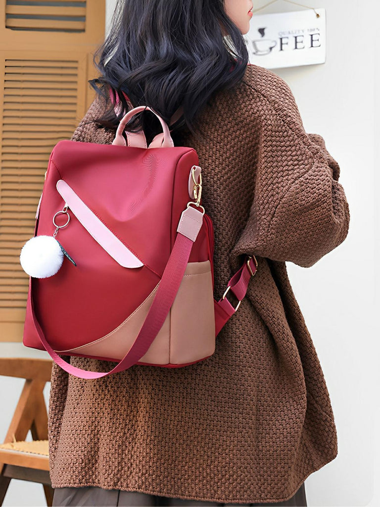 Sac à dos femme, grand format, tissu Oxford, antivol et imperméable, idéal quotidien et voyage, modèle Anna - Sac à dos - Blanc
