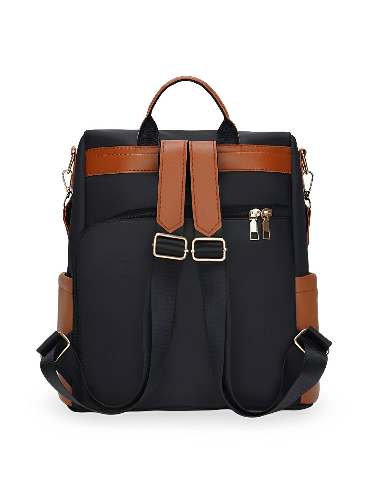 Sac à dos femme, grand format, tissu Oxford, antivol et imperméable, idéal quotidien et voyage, modèle Anna - Sac à dos - Noir