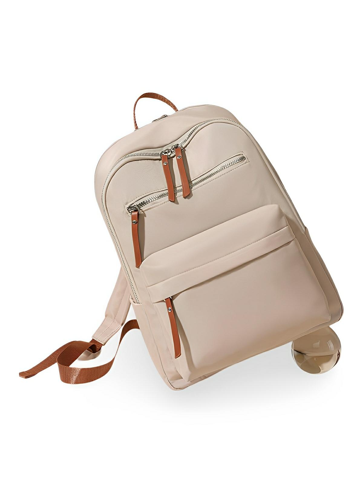 Sac à dos femme, grande capacité, compartiment ordinateur, nylon imperméable, voyage, univers, modèle Alia - Sac à dos - Beige