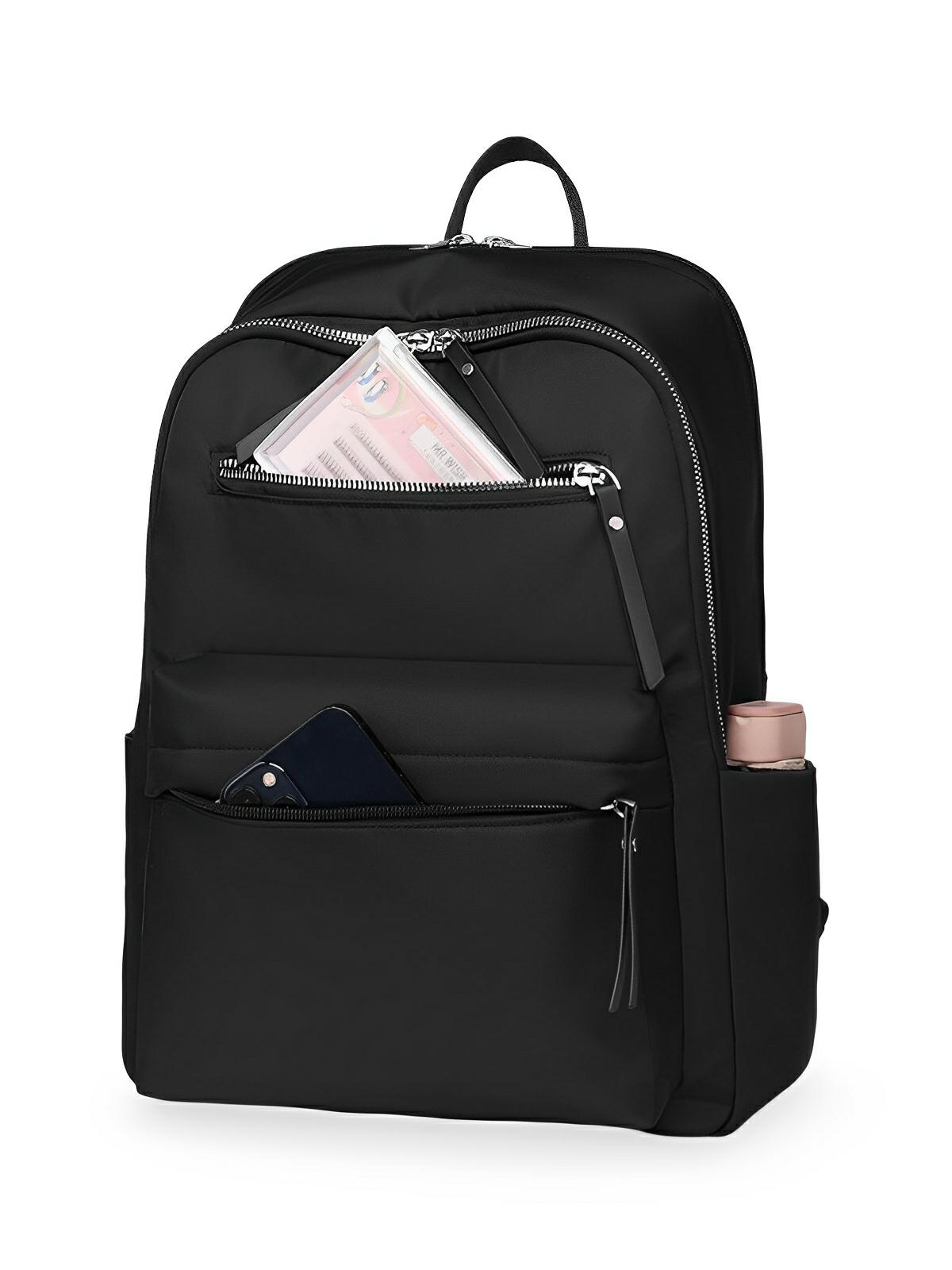 Sac à dos femme, grande capacité, compartiment ordinateur, nylon imperméable, voyage, univers, modèle Alia - Sac à dos - Noir