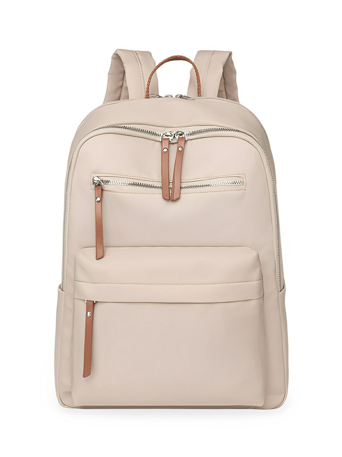 Sac à dos femme, grande capacité, compartiment ordinateur, nylon imperméable, voyage, univers, modèle Alia - Sac à dos - Beige