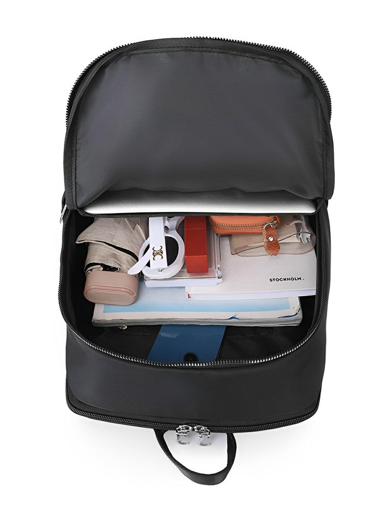 Sac à dos femme, grande capacité, compartiment ordinateur, nylon imperméable, voyage, univers, modèle Alia - Sac à dos - Noir
